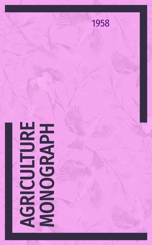 Agriculture monograph