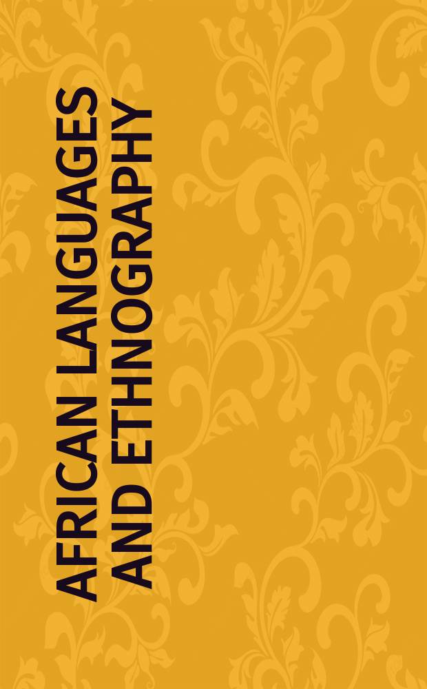 African languages and ethnography