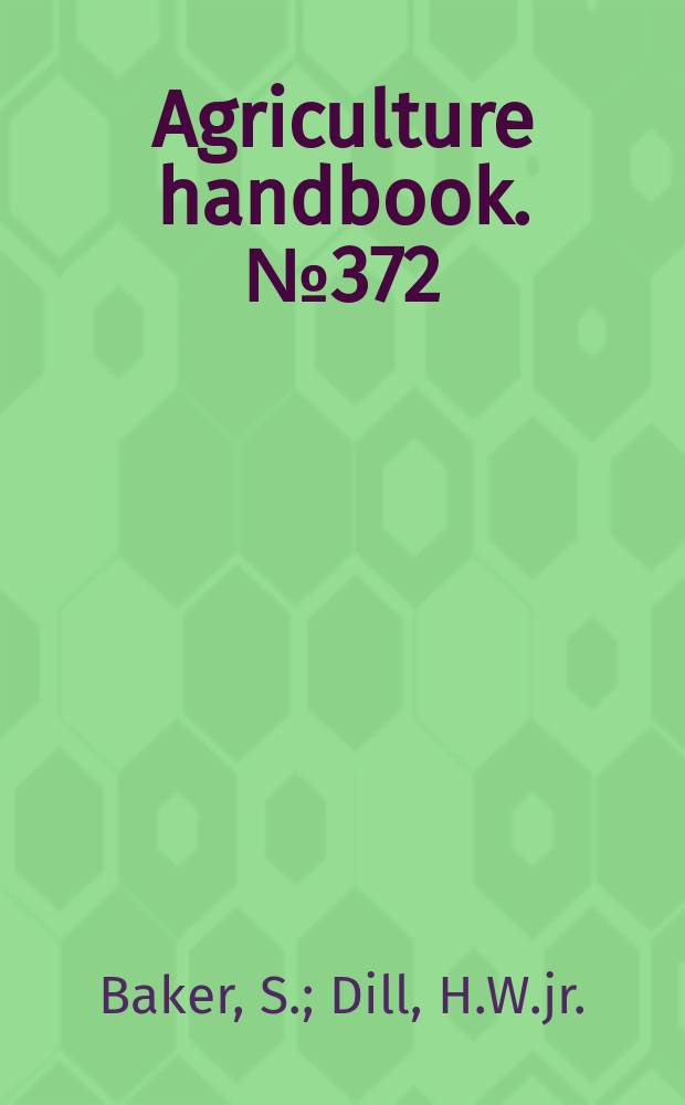 Agriculture handbook. №372 : The loon of our land ...