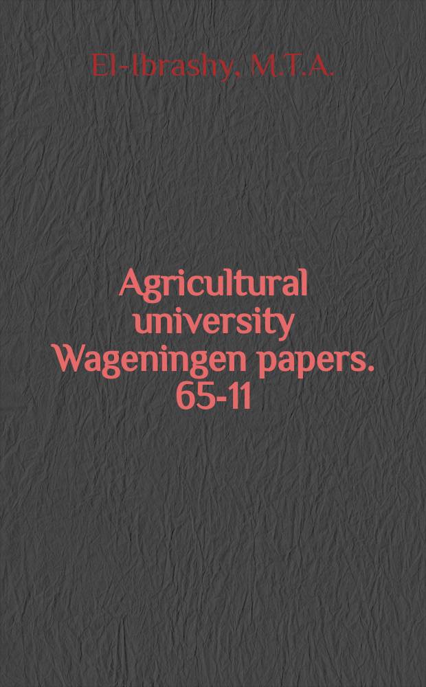 Agricultural university Wageningen papers. 65-11 : A comparative study of metabolic effects of the corpus allatum in two adult Coleoptera, in relation to diapause