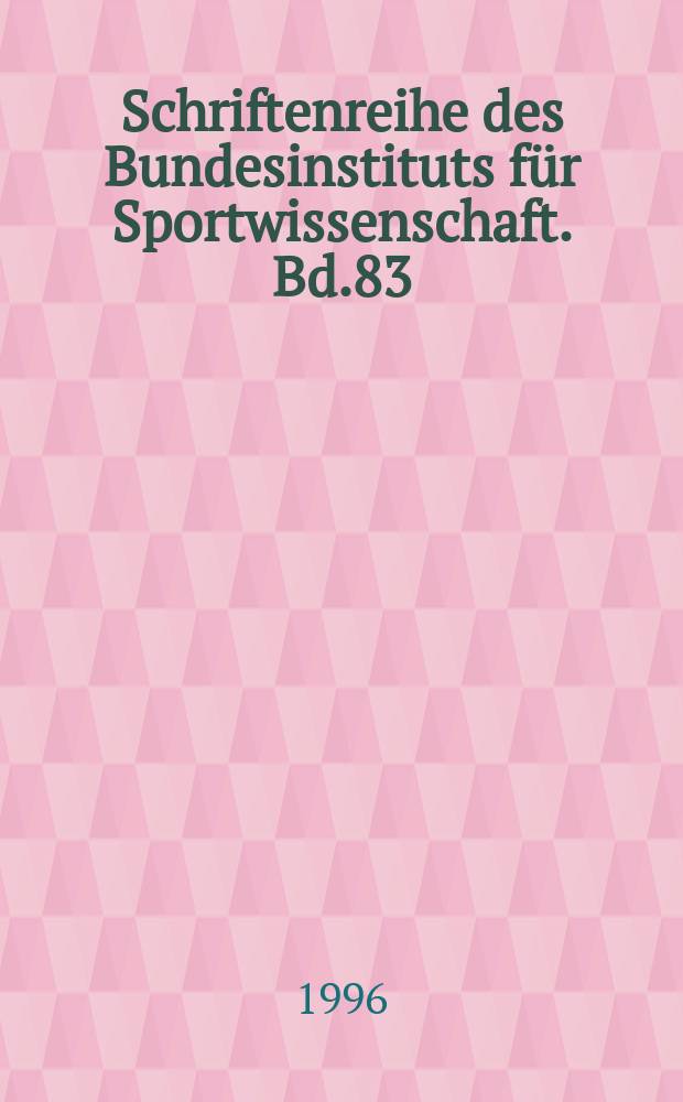 Schriftenreihe des Bundesinstituts für Sportwissenschaft. Bd.83 : Techniktraining unter Konditioneller Belastung