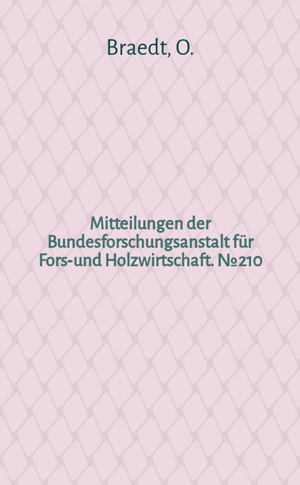 Mitteilungen der Bundesforschungsanstalt für Forst- und Holzwirtschaft. №210 : Forest products and rural households