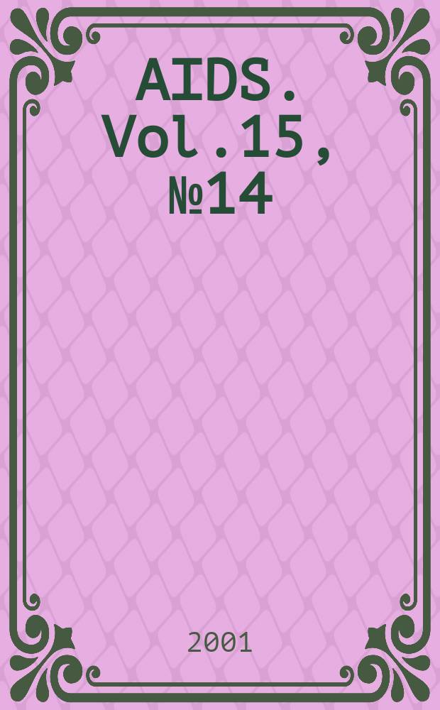 AIDS. Vol.15, №14