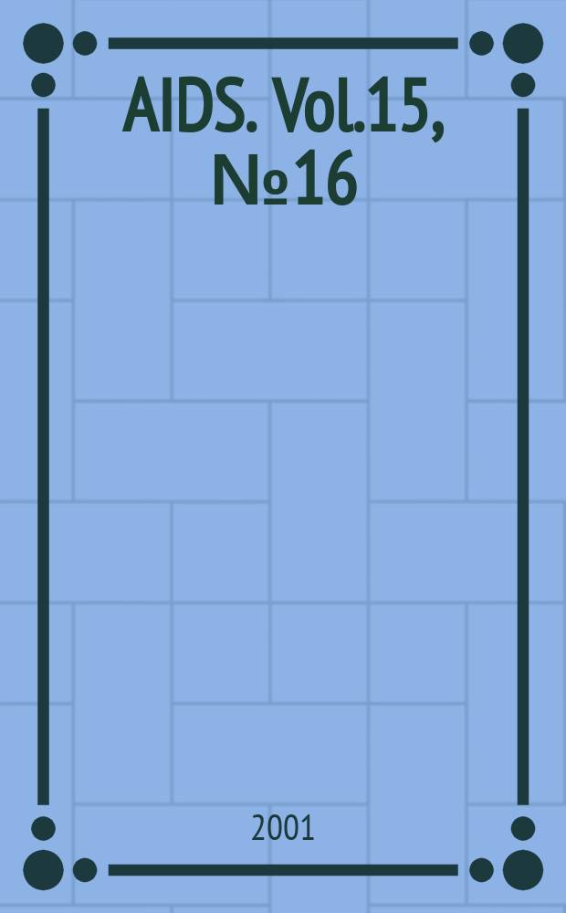 AIDS. Vol.15, №16