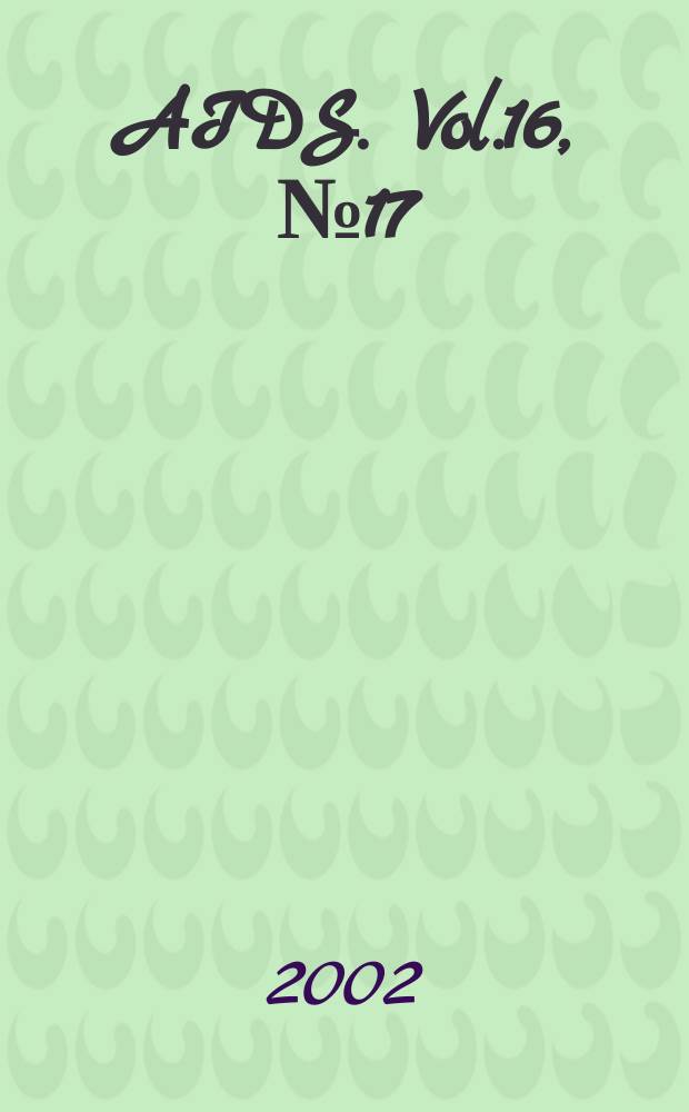 AIDS. Vol.16, №17