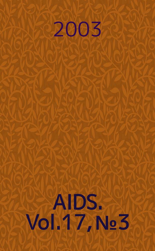 AIDS. Vol.17, №3