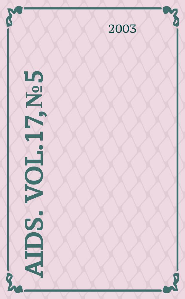 AIDS. Vol.17, №5