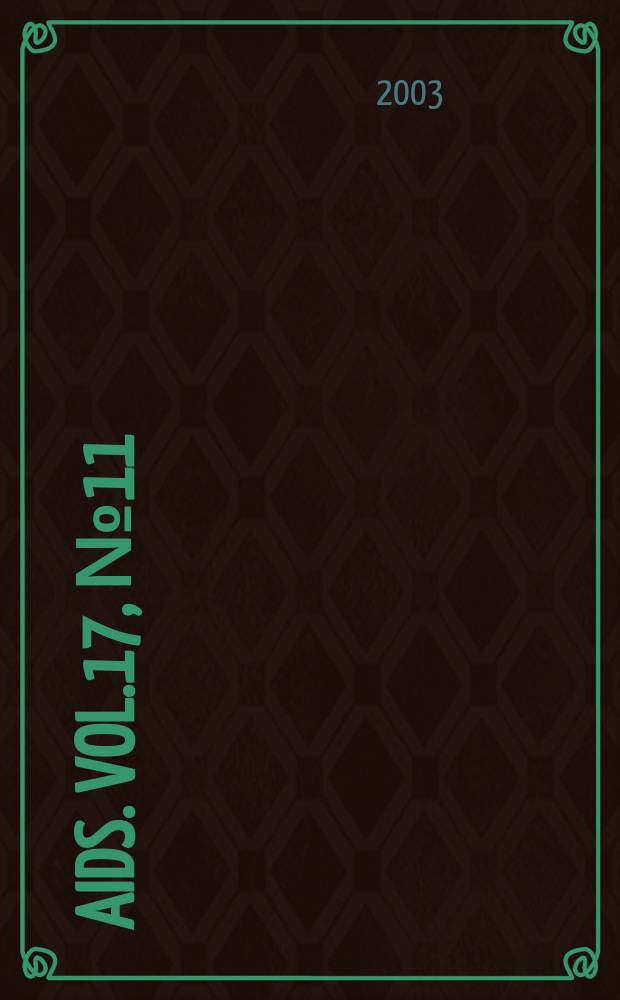 AIDS. Vol.17, №11