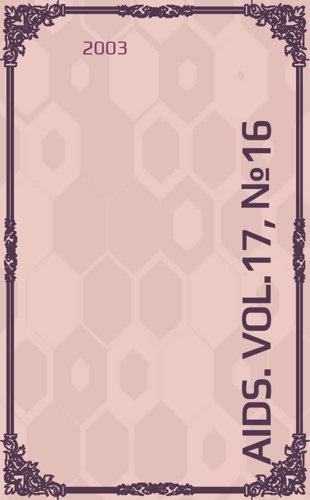 AIDS. Vol.17, №16