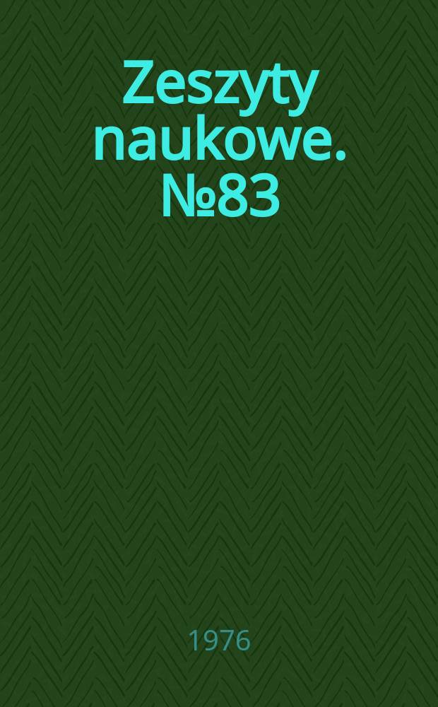 Zeszyty naukowe. №83 : (Prace z zakresu analizy wartości)