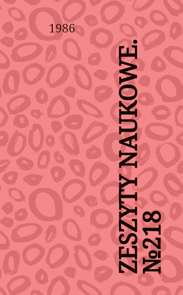 Zeszyty naukowe. №218 : (Prace z zakresu filozofii)