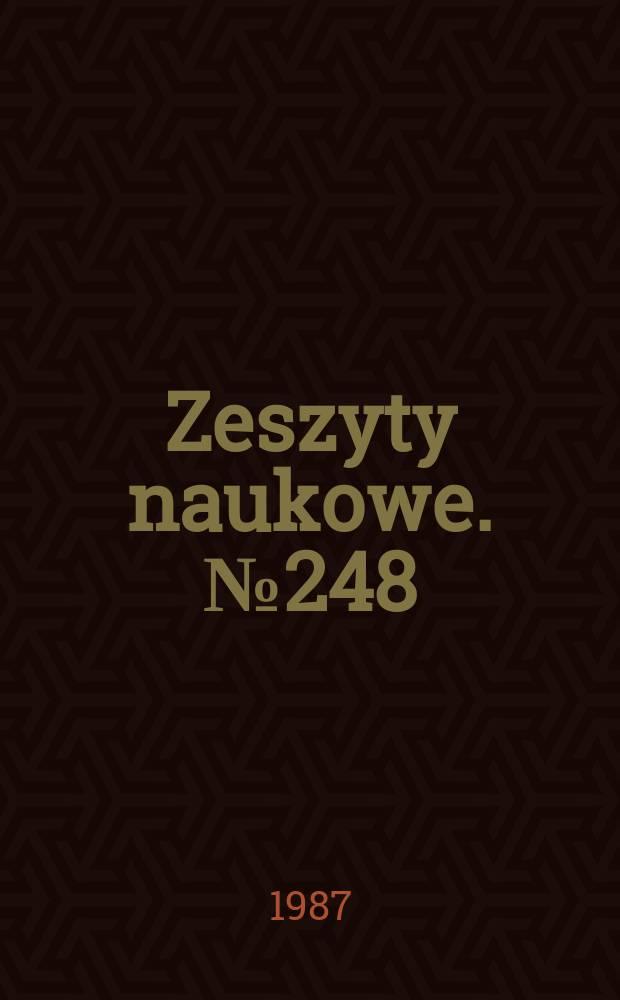 Zeszyty naukowe. №248 : (Prace z zakresu informatyki)
