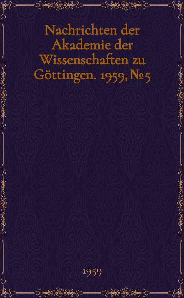 Nachrichten der Akademie der Wissenschaften zu Göttingen. 1959, №5 : Beitrag zur Geochemie des Bors