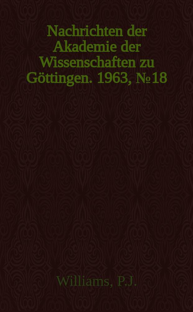 Nachrichten der Akademie der Wissenschaften zu Göttingen. 1963, №18 : Canadian investigations on soil erosion