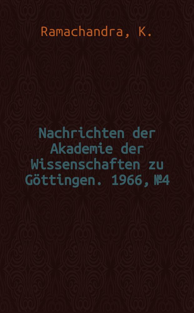 Nachrichten der Akademie der Wissenschaften zu Göttingen. 1966, №4 : Approximation of Algebraic Numbers