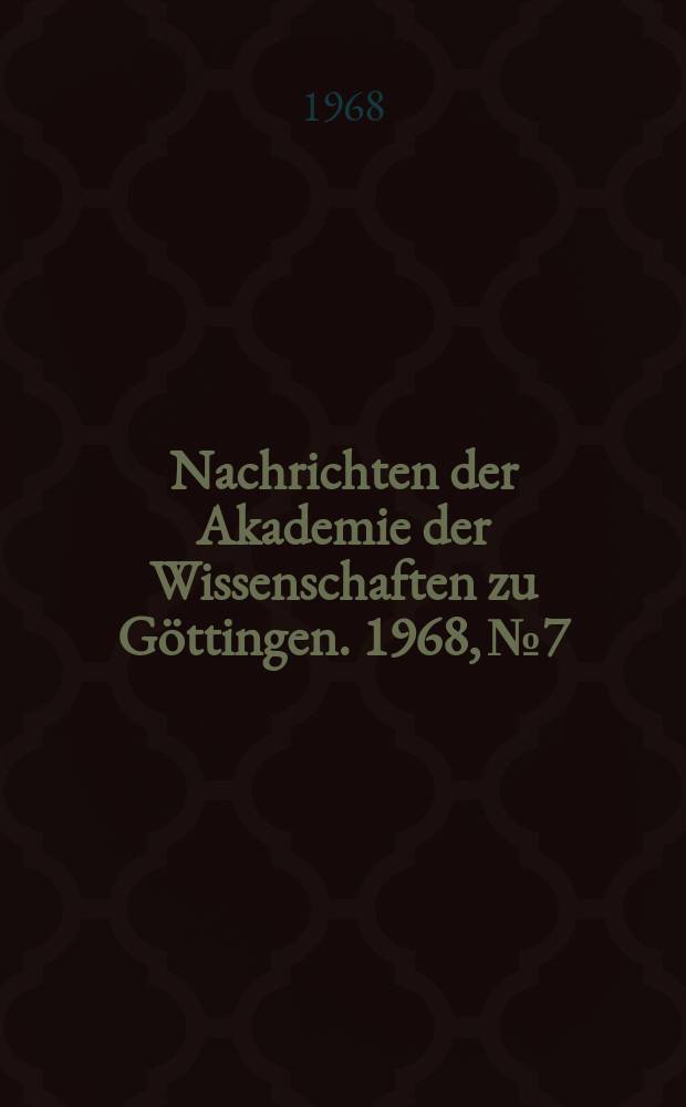 Nachrichten der Akademie der Wissenschaften zu Göttingen. 1968, №7 : Morphologie, Flora und Vegetation des Bergsturzes am Schickeberg (Nordhessen)