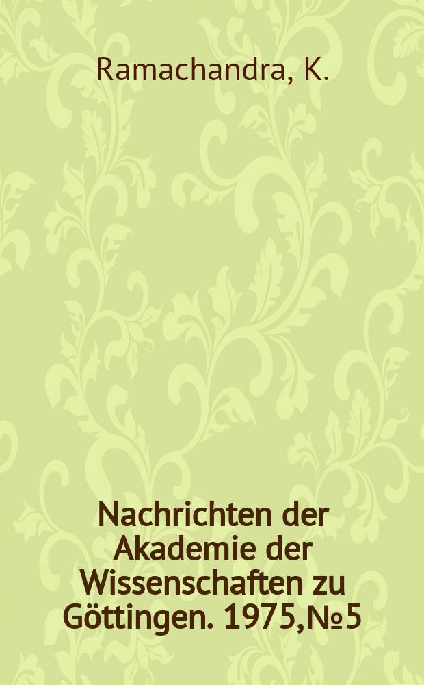 Nachrichten der Akademie der Wissenschaften zu Göttingen. 1975, №5 : On a theorem of Siegel