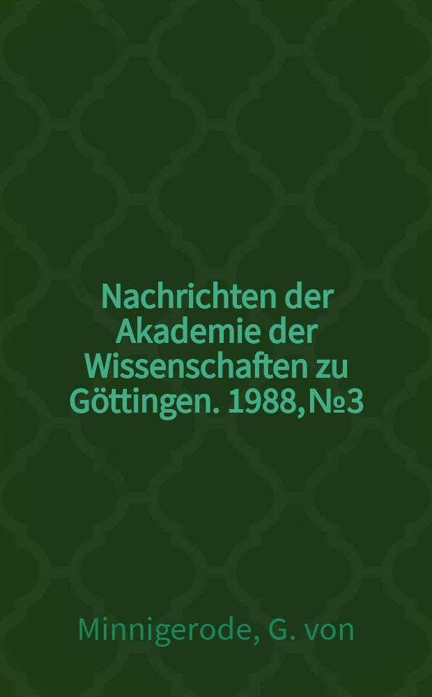 Nachrichten der Akademie der Wissenschaften zu G&ouml;ttingen. 1988, №3 : Einflu&szlig; thermischer Effekte auf den stromerzwungenen Zusammenbruch der Supraleitung in Haarkristallen aus Zink