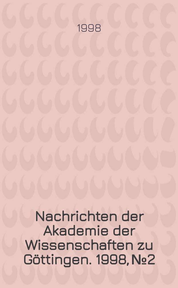 Nachrichten der Akademie der Wissenschaften zu Göttingen. 1998, №2 : Berechnung der HOUGH-Funktionen durch numerische Integration ihrer Differentialgleichungen