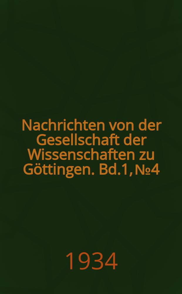 Nachrichten von der Gesellschaft der Wissenschaften zu Göttingen. Bd.1, №4 : Zur Geochemie der Alkalimetalle