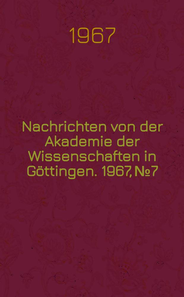 Nachrichten von der Akademie der Wissenschaften in Göttingen. 1967, №7 : Georg Misch als Philosoph
