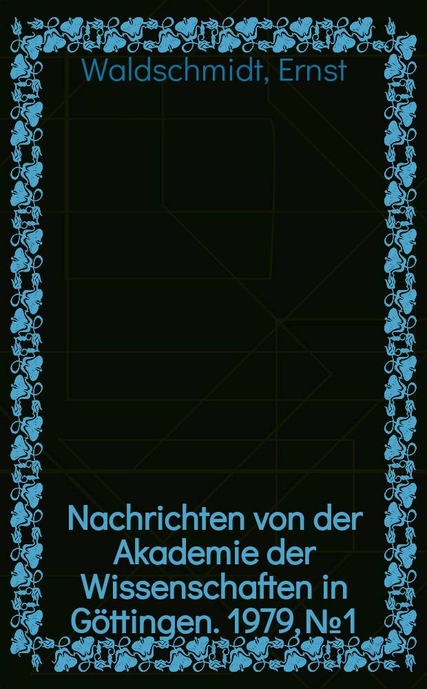 Nachrichten von der Akademie der Wissenschaften in Göttingen. 1979, №1 : The Varṇaśatam