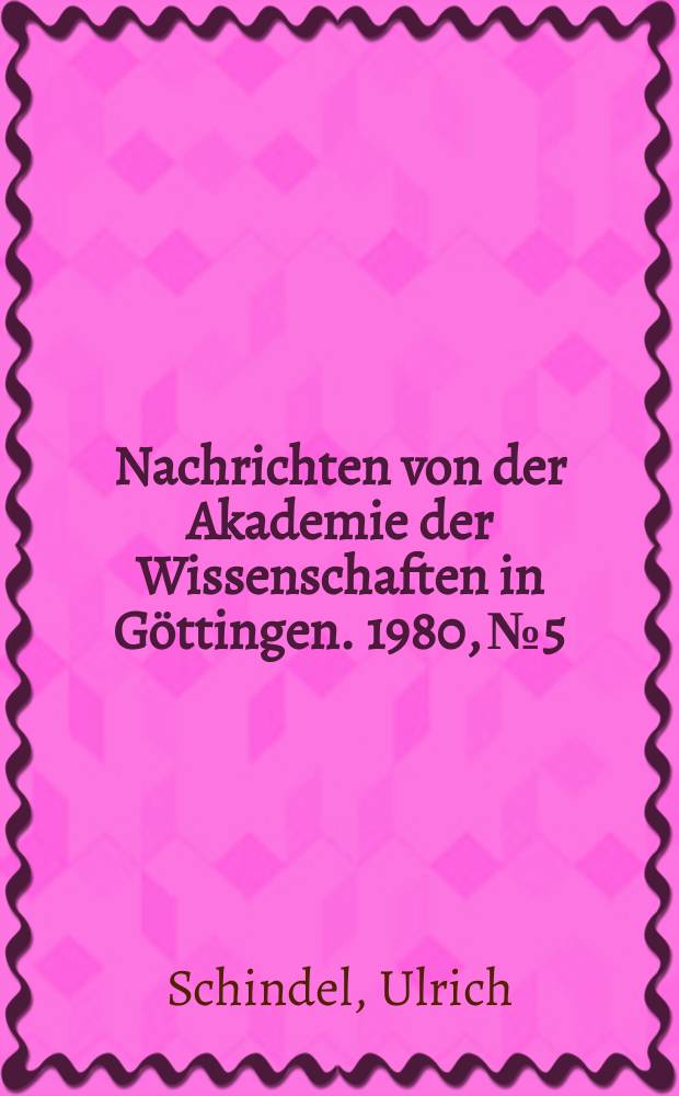 Nachrichten von der Akademie der Wissenschaften in G&ouml;ttingen. 1980, №5 : Die Invektive gegen Cicero und die Theorie der Tadelrede