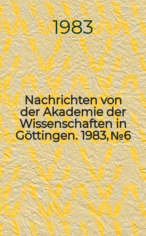 Nachrichten von der Akademie der Wissenschaften in Göttingen. 1983, №6 : Beiträge zu den ägyptischen Sinaiinschriften