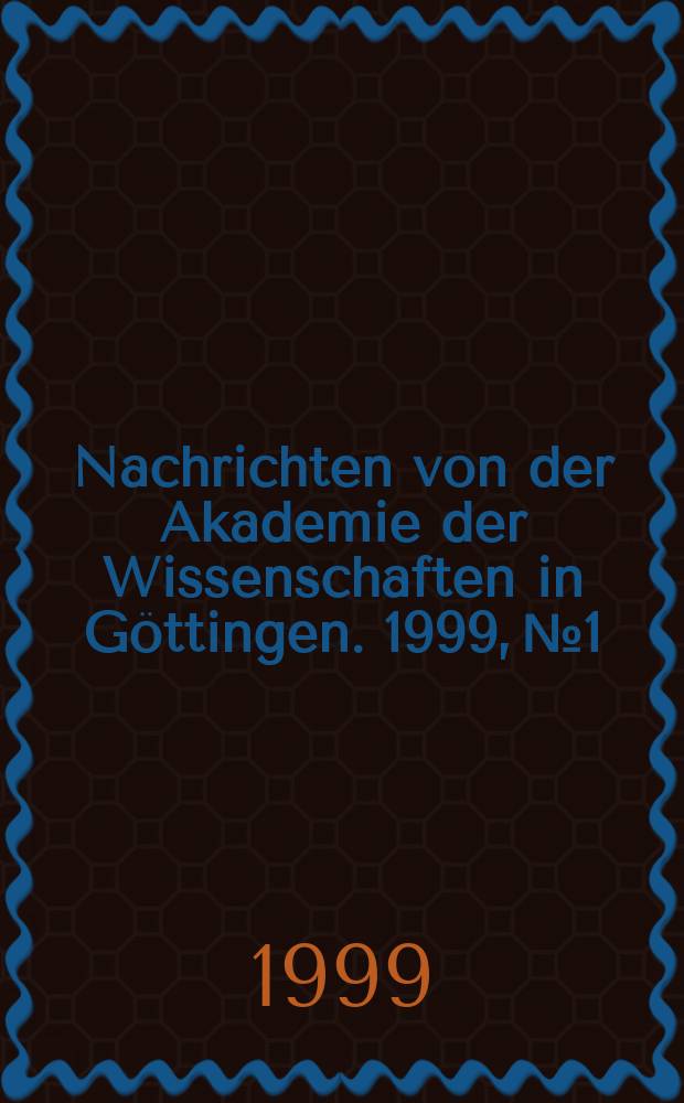 Nachrichten von der Akademie der Wissenschaften in Göttingen. 1999, №1 : Die altrussischen Inschriften des Hildesheimer Enkolpions