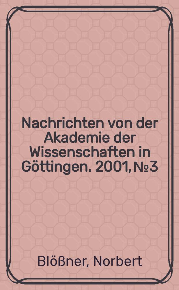 Nachrichten von der Akademie der Wissenschaften in Göttingen. 2001, №3 : Cicero gegen die Philosophie