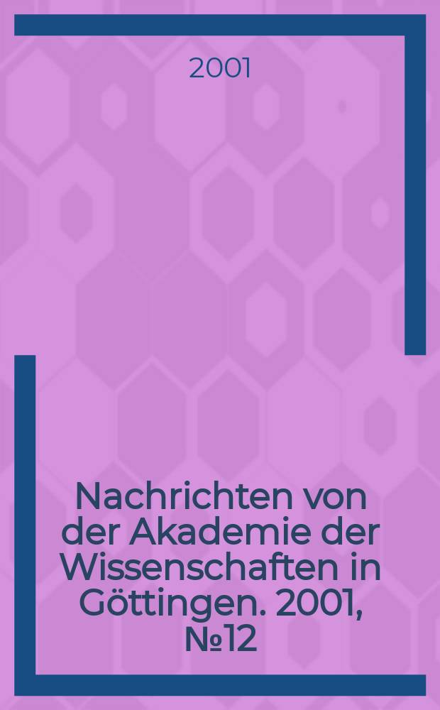 Nachrichten von der Akademie der Wissenschaften in Göttingen. 2001, №12 : Arabische Gedichte über Seerosen und Lotosblumen