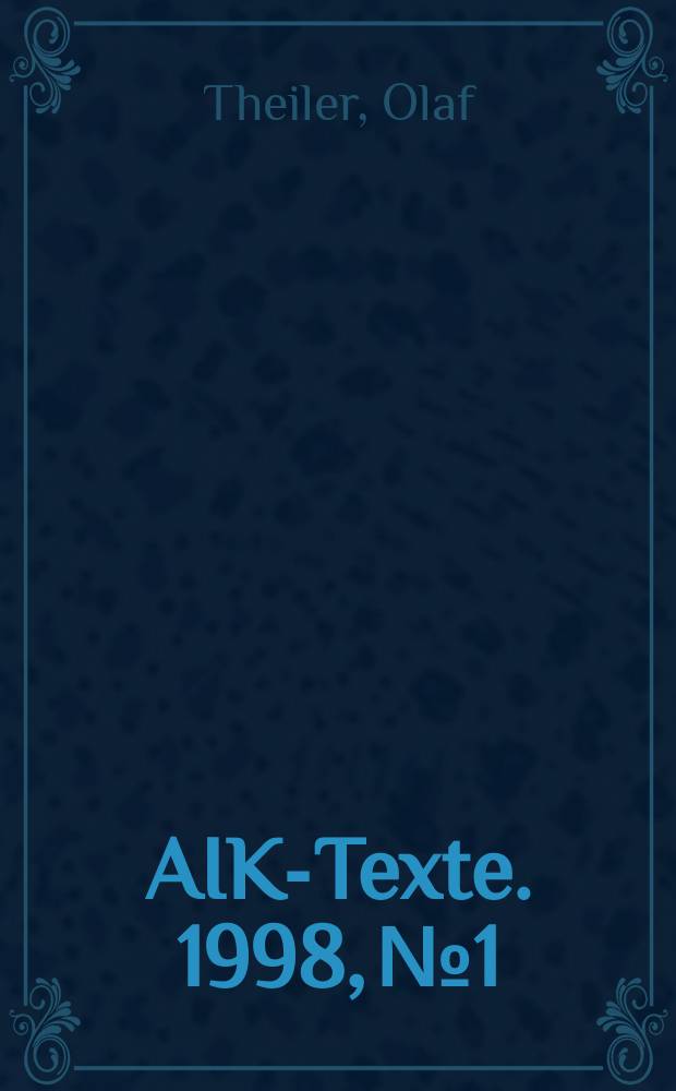 AIK-Texte. 1998, №1 : Die amerikanische Sicherheitspolitik und die Zukunft der transatlantischen Beziehungen nach dem Ende des Kalten Krieges