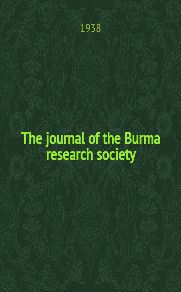 The journal of the Burma research society
