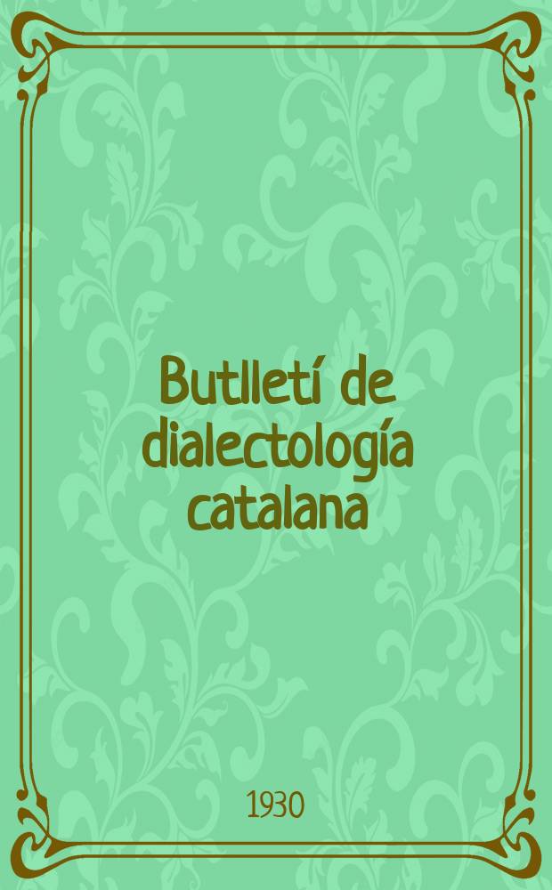 Butlletí de dialectología catalana