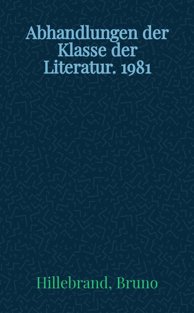 Abhandlungen der Klasse der Literatur. 1981/1982, №7 : Goethes Werther - ein deutsches Thema