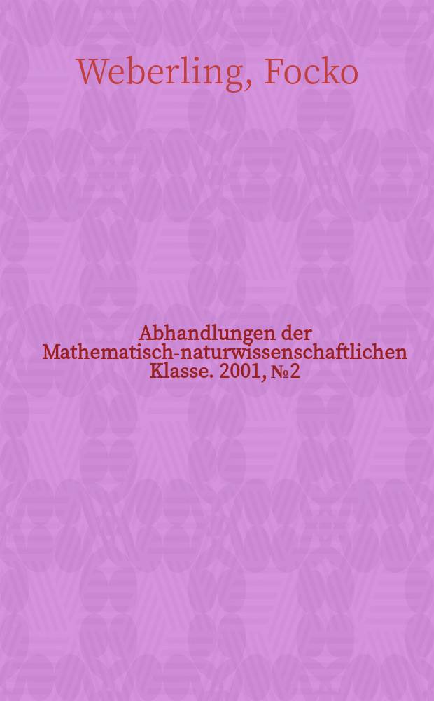 Abhandlungen der Mathematisch-naturwissenschaftlichen Klasse. 2001, №2 : Reappraisal of our current knowledge of the genus Stangea Graebn. (Valerianaceae)