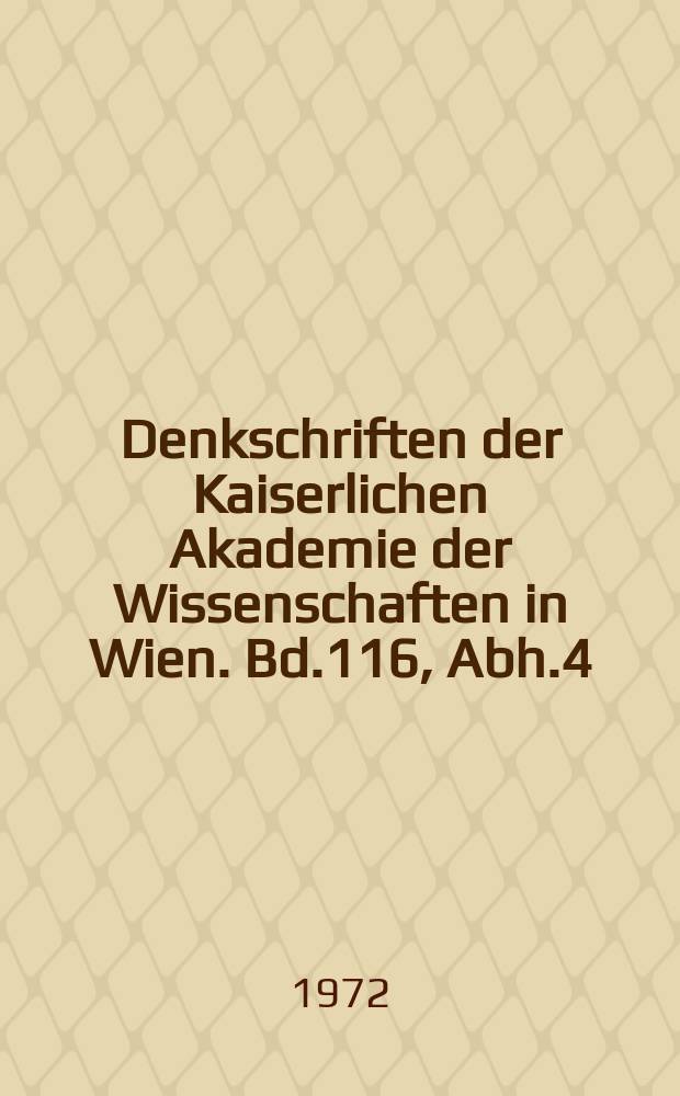 Denkschriften der Kaiserlichen Akademie der Wissenschaften in Wien. Bd.116, Abh.4 : Über einige algebraische Abschnitte