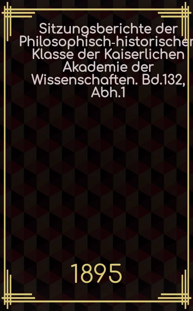 Sitzungsberichte der Philosophisch-historischen Klasse der Kaiserlichen Akademie der Wissenschaften. Bd.132, Abh.1 : Bemerkungen &uuml;ber den Ursprung des Praeteritums im Neupersischen
