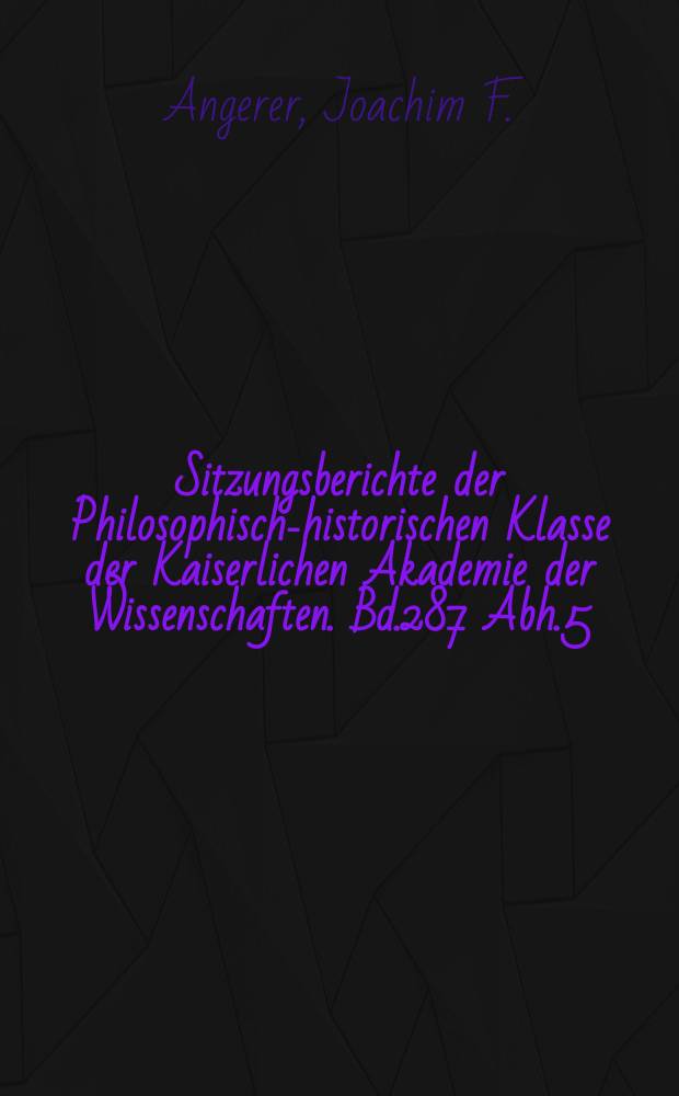 Sitzungsberichte der Philosophisch-historischen Klasse der Kaiserlichen Akademie der Wissenschaften. Bd.287 Abh.5 : Die liturgisch-musikalische Erneuerung der Melker Reform