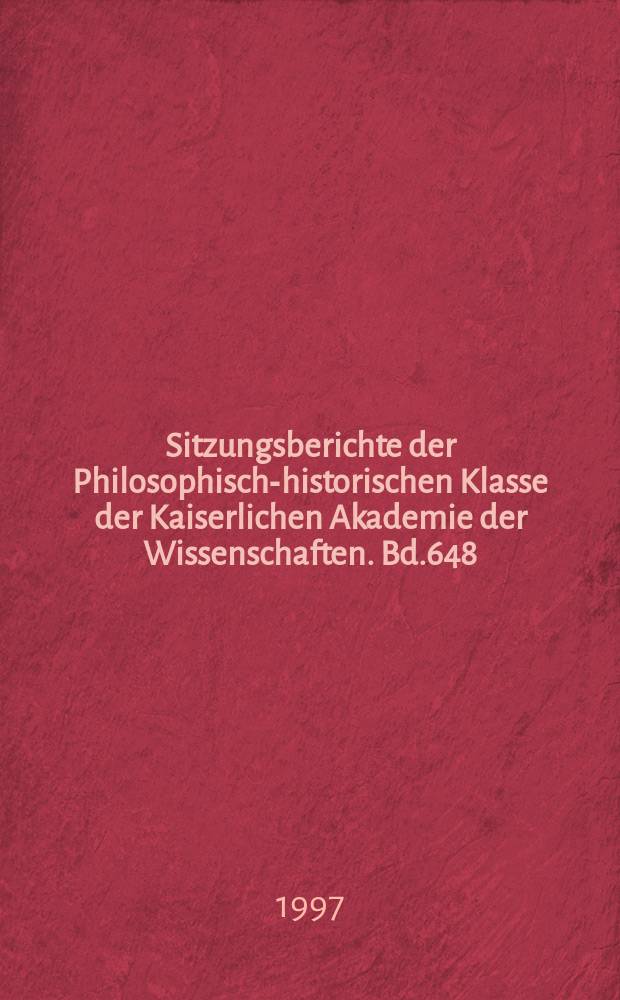 Sitzungsberichte der Philosophisch-historischen Klasse der Kaiserlichen Akademie der Wissenschaften. Bd.648 : Österreich vor den Pyramiden