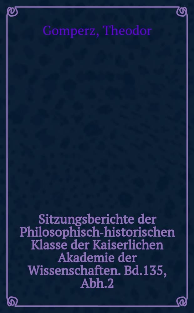 Sitzungsberichte der Philosophisch-historischen Klasse der Kaiserlichen Akademie der Wissenschaften. Bd.135, Abh.2 : Zu Aristoteles' Poetik