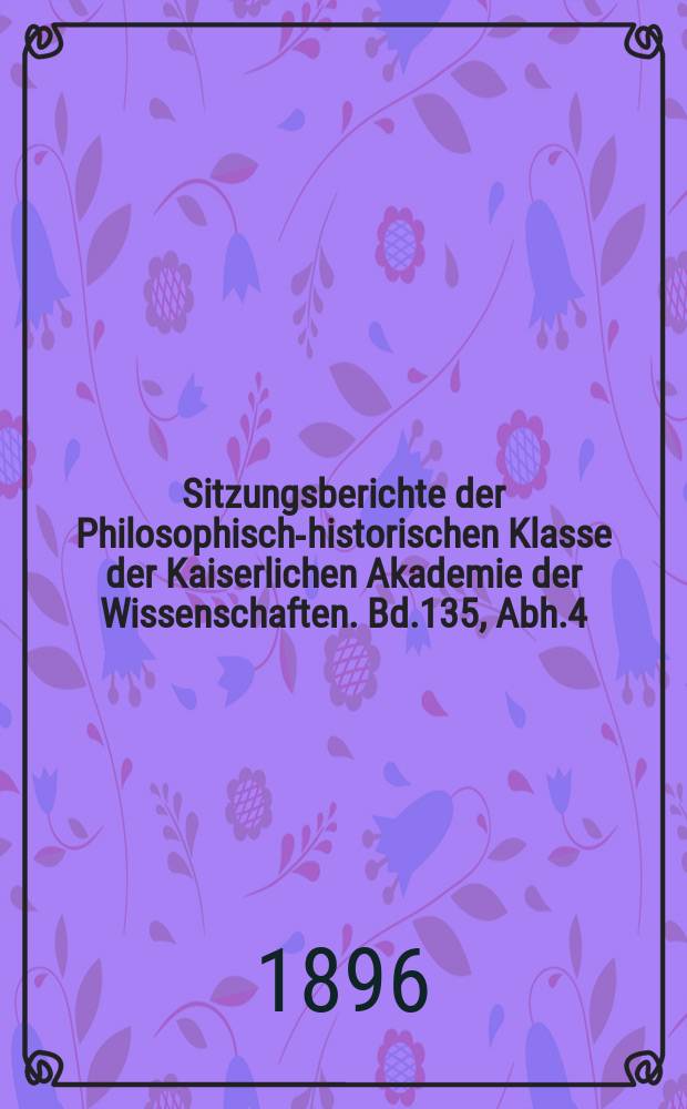 Sitzungsberichte der Philosophisch-historischen Klasse der Kaiserlichen Akademie der Wissenschaften. Bd.135, Abh.4 : Zu Aristoteles' Poetik
