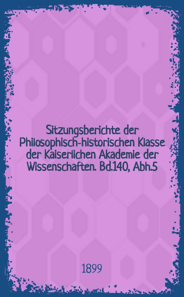 Sitzungsberichte der Philosophisch-historischen Klasse der Kaiserlichen Akademie der Wissenschaften. Bd.140, Abh.5 : Edda. Die Völuspa