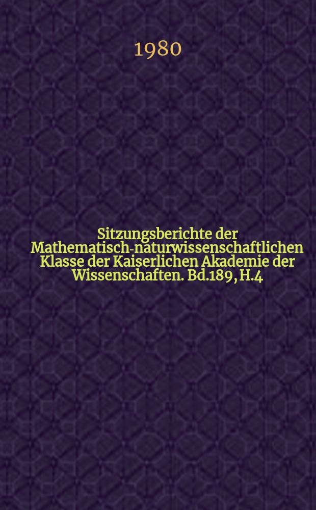 Sitzungsberichte der Mathematisch-naturwissenschaftlichen Klasse der Kaiserlichen Akademie der Wissenschaften. Bd.189, H.4/7 : Zur Faunistik, Populationsdynamik und Produktionsbiologie der Spinnen (Araneae) des Hackelsberges im Leithagebirge (Burgenland)