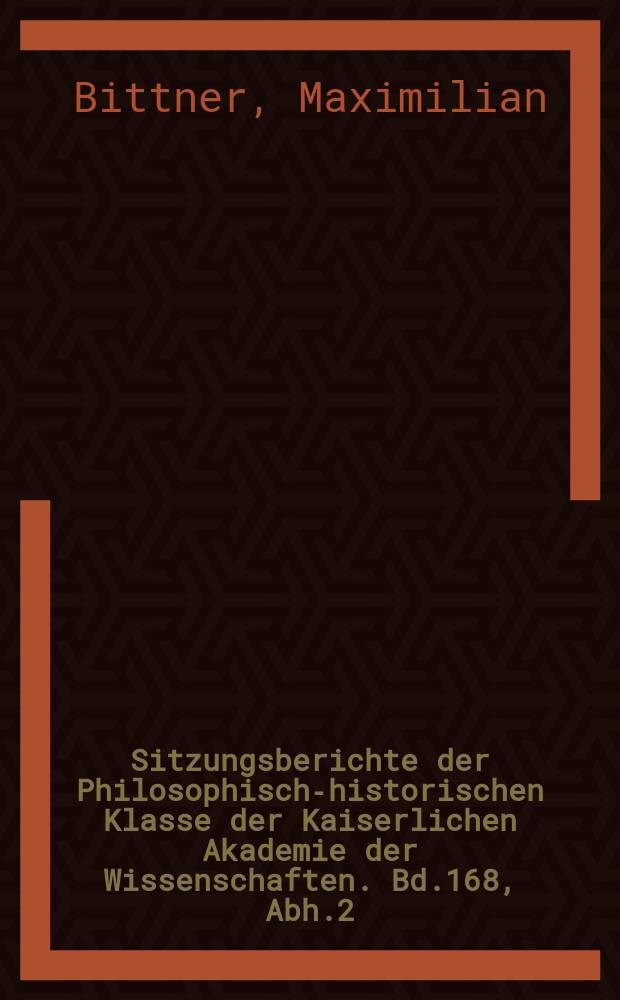 Sitzungsberichte der Philosophisch-historischen Klasse der Kaiserlichen Akademie der Wissenschaften. Bd.168, Abh.2 : Studien zur Laut- und Formenlehre der Mehri-Sprache in Südarabien