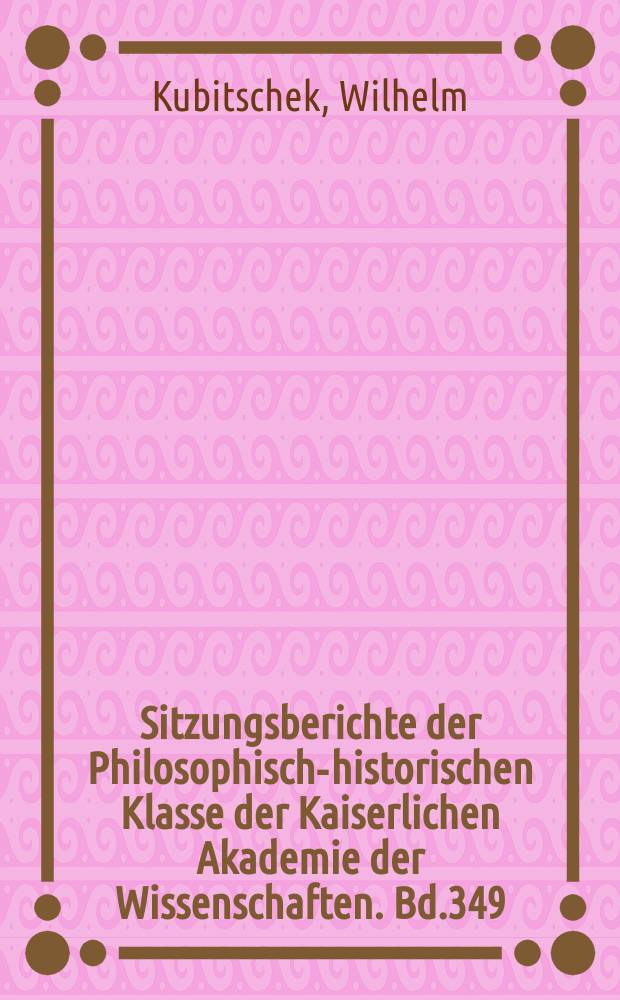 Sitzungsberichte der Philosophisch-historischen Klasse der Kaiserlichen Akademie der Wissenschaften. Bd.349 : Carnuntum im 18. Jahrhundert