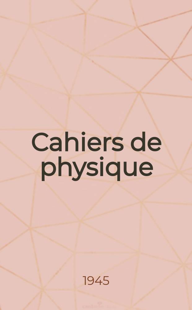 Cahiers de physique