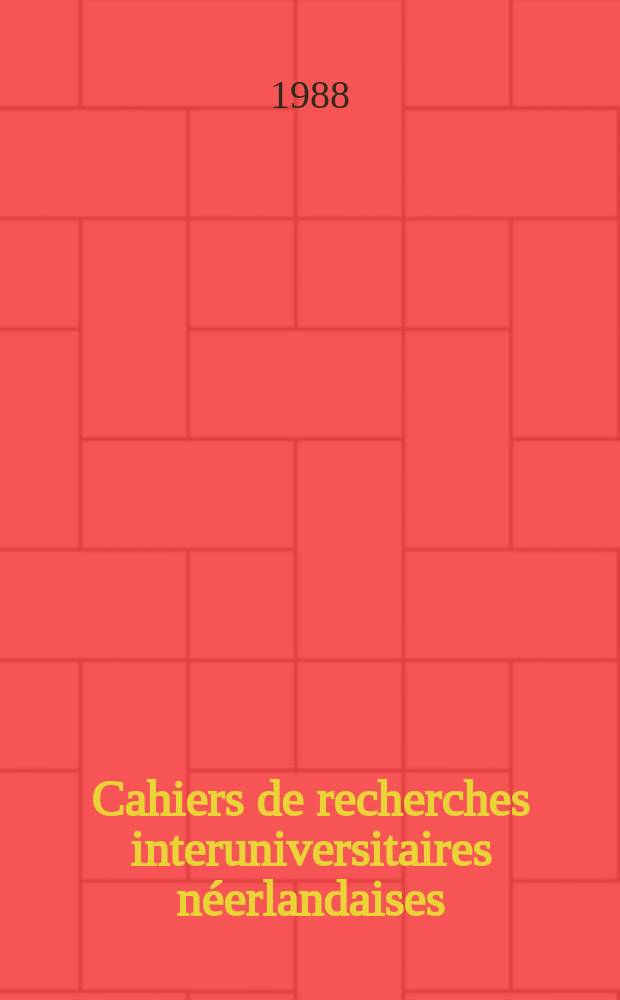 Cahiers de recherches interuniversitaires néerlandaises : CRIN Publ. de Dér. de Français de l'Univ. de Groningue. 19 : L'homme et l'animal