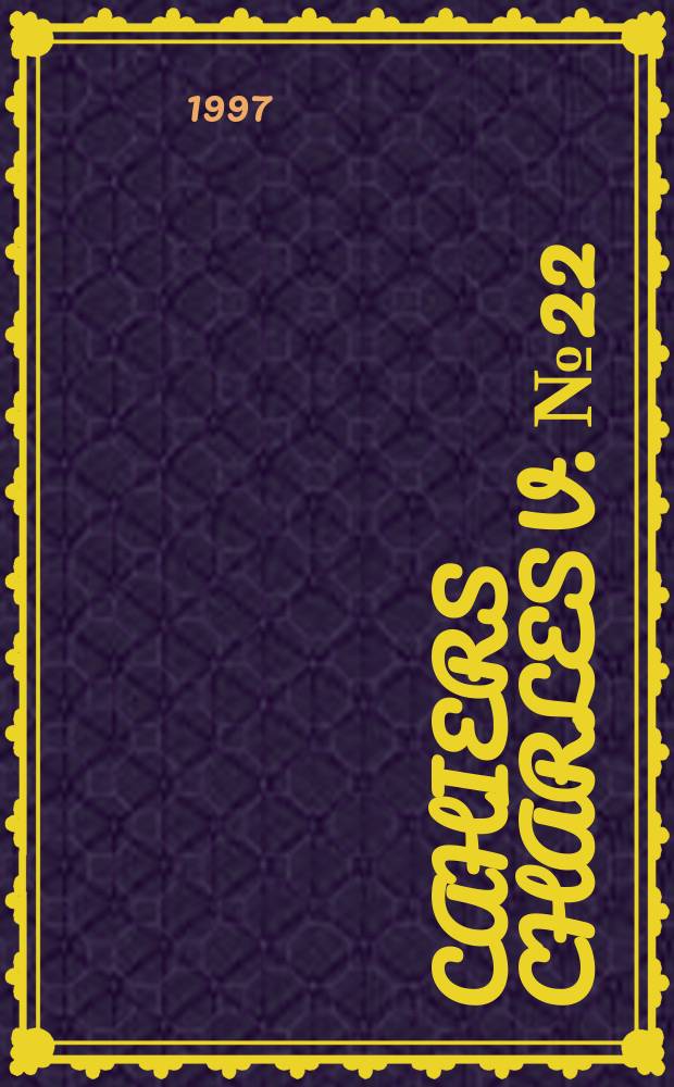 Cahiers Charles V. №22 : Vie privée, bien bublic