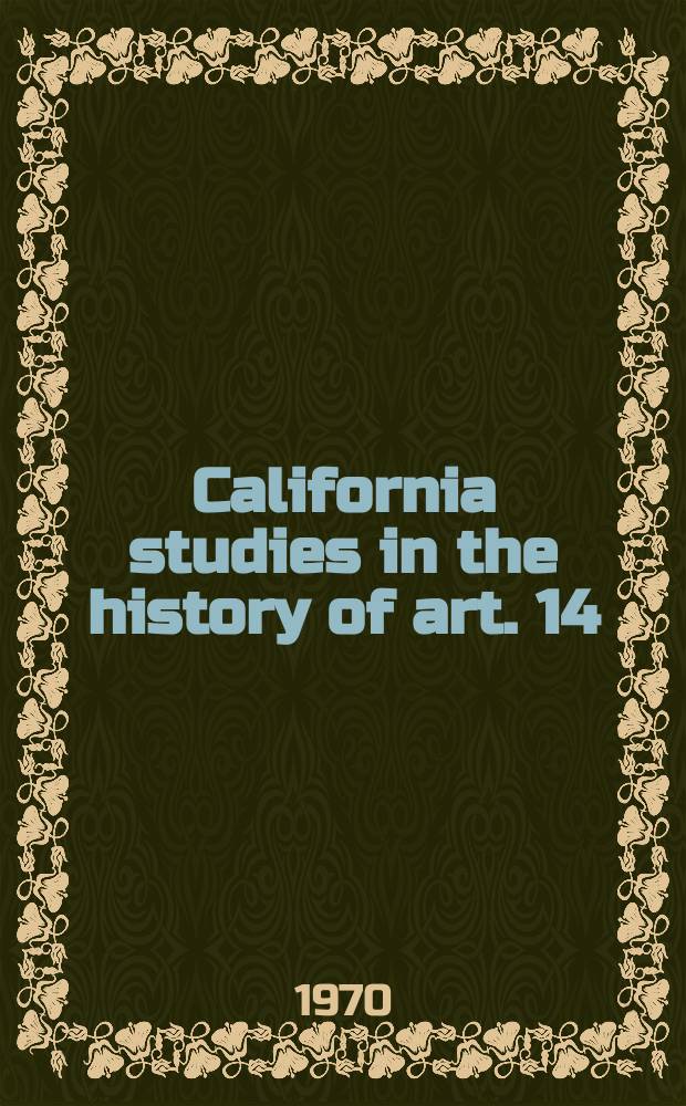 California studies in the history of art. 14 : The horned Moses in medieval art and thought